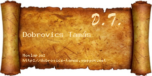 Dobrovics Tamás névjegykártya